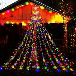Aokudoni 12.6ft Multicolor Christmas Waterfall Lights