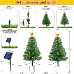 Set of 2 Solar-Powered Prelit Christmas Trees