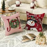 Merry Christmas Let It Snow Red Pillow Covers