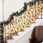 Vintage Merry Christmas Banner for Home Decor