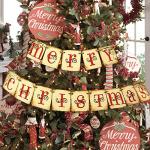 Vintage Merry Christmas Banner for Home Decor
