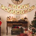 Vintage Merry Christmas Banner for Home Decor
