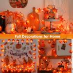 Thanksgiving Fall Lights with Maple Leaves Garland
