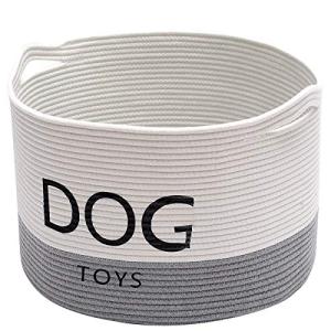 Round Woven Rope Dog Toy Storage Basket