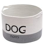 Round Woven Rope Dog Toy Storage Basket