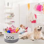 Round Woven Rope Dog Toy Storage Basket