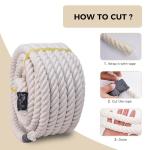 Natural White Cotton Rope 1/2 inch × 50 ft