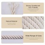 Natural White Cotton Rope 1/2 inch × 50 ft