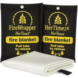 HerTime2 Fire Blankets - Reusable, Flame-Resistant 2-Pack