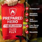 Hero Emergency Fire Blanket - 4 Pack for Home