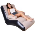 Inflatable Deck Chair with Air Pump - Brown