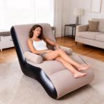 Inflatable Deck Chair with Air Pump - Brown