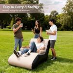 Inflatable Deck Chair with Air Pump - Brown