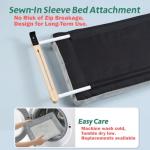 Zakkart Cat Perch for Window Sill with Bolster - Orthopedic Hammock Design with Premium Hardwood & Robust Metal Frame - Cat Window Seat for Large Cats and Kittens - Natural Color Wood with Gray Bed