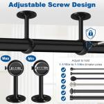 Heavy Duty Black Ceiling Curtain Rod Brackets 4-Pack