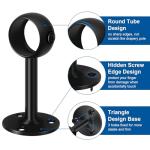 Heavy Duty Black Ceiling Curtain Rod Brackets 4-Pack