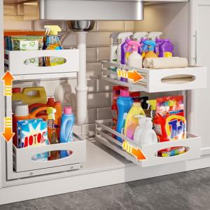 Under Sink Organizer Set - 2 Pull Out Shelves