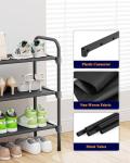 Kitsure Extra-Long Shoe Rack for Closet, Shoe Organizer for Front Door Entrance, Stackable Shoe Shelf, Detachable Closet Organizers and Storage, Black, 39.0" x 11.8" x 23.2"
