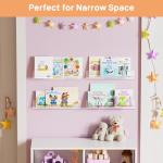 upsimples 4 Pack Acrylic Shelves for Wall Storage, 15" Floating Bookshelves for Kids, Display Shelf Organizer for Bathroom, Bedroom, Living Room, Kitchen, Room Decor, Clear