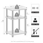 Furinno 3-Tier Open Storage Nightstand in Americano/Black