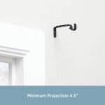 Adjustable Steel Curtain Rod Mounting Brackets, Black