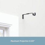 Adjustable Steel Curtain Rod Mounting Brackets, Black