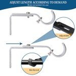 Adjustable Heavy Duty Curtain Rod Brackets (Set of 2)