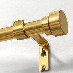 Gold Adjustable Curtain Rods for Windows 48-84 Inches