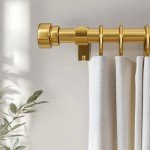 Gold Adjustable Curtain Rods for Windows 48-84 Inches
