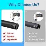 Adjustable Black Curtain Rods 16 to 144 Inches