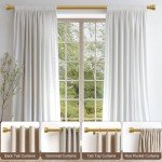 Gold Adjustable Curtain Rods for Windows 48-84 Inches