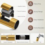 Gold Adjustable Curtain Rods for Windows 48-84 Inches