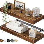 Rustic Wall-Mounted Bathroom Floating Shelves - Set of 2