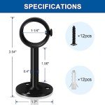 Heavy Duty Black Ceiling Curtain Rod Brackets 4-Pack