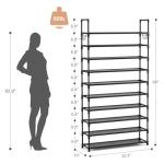 VTRIN XJ-112 10-Tier Shoe Organizer with Hooks