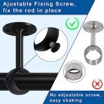 Heavy Duty Black Ceiling Curtain Rod Brackets 4-Pack