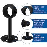 Heavy Duty Black Ceiling Curtain Rod Brackets 4-Pack