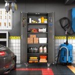 72" Rolling Metal Garage Storage Cabinet with Pegboard