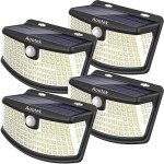 Aootek 120 LED Solar Security Lights - 4 Pack