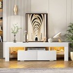 JUMMICO 60-Inch White TV Stand in Wood