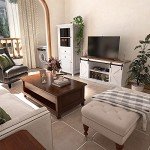 JUMMICO Mid Century Modern TV Stand with Storage
