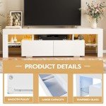 JUMMICO 60-Inch White TV Stand in Wood
