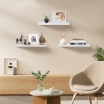 Upassion Set of 3 White Floating Wall Shelves