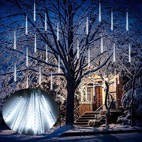 Masqudo LED Falling Rain Lights LED Meteor Shower Light 30cm 10 Tube 240 LEDs Christmas Lights Falling Rain Drop Icicle String Lights for Christmas Trees Halloween Decoration Holiday
