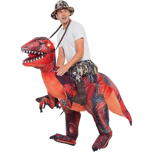 GOOSH Inflatable Dinosaur Costume for Adult Halloween Costume Women Man 72FT Funny Blow up Costume for Halloween Party Cosplay