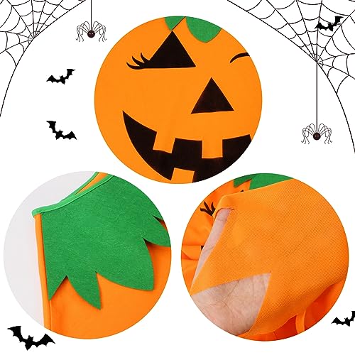 Halloween Pumpkin Poncho Set: Cape, Headband, Candy Bag