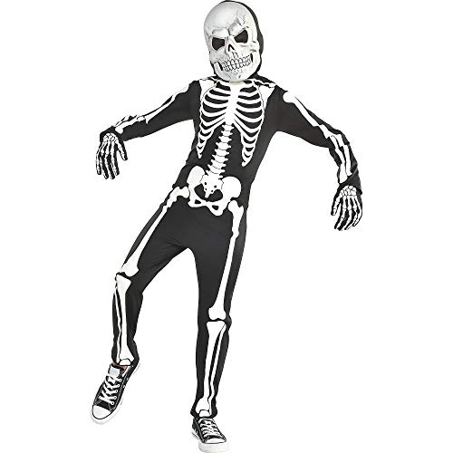amscan Glow in The Dark X-Ray Skeleton Costume Medium (8-10)- 3 pcs, Multicolored