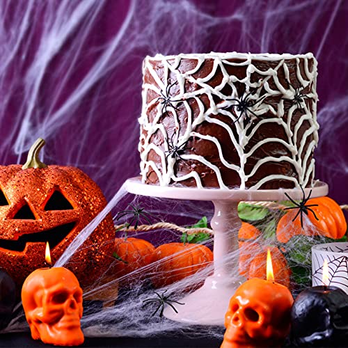 1000 Sqft Spider Webs Halloween Decorations, Greetmirth Stretchable Halloween Cobwebs with 20 Fake Spiders Halloween Party Decoration Props, Fake Spider Web Halloween Decorations Outdoor Indoor
