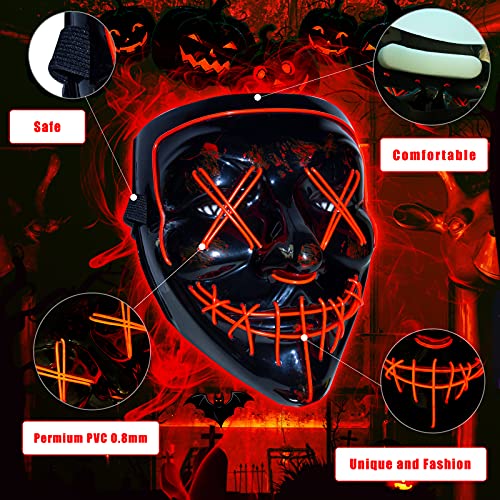 TOCETOXA Mask LED Light up Masks