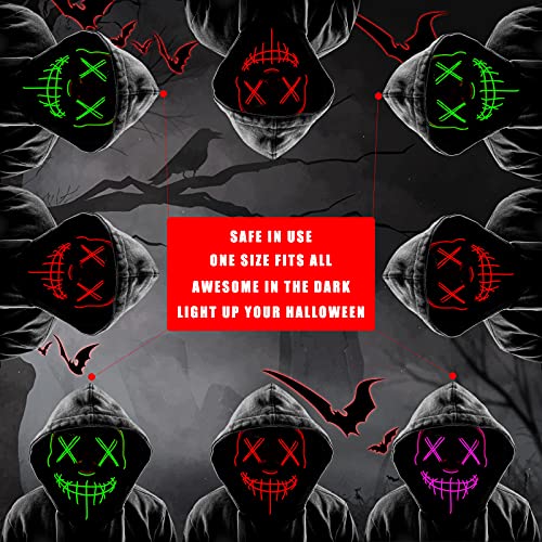 TOCETOXA Mask LED Light up Masks